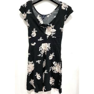 AEROPOSTALE Floral Black Cotton Mini Dress